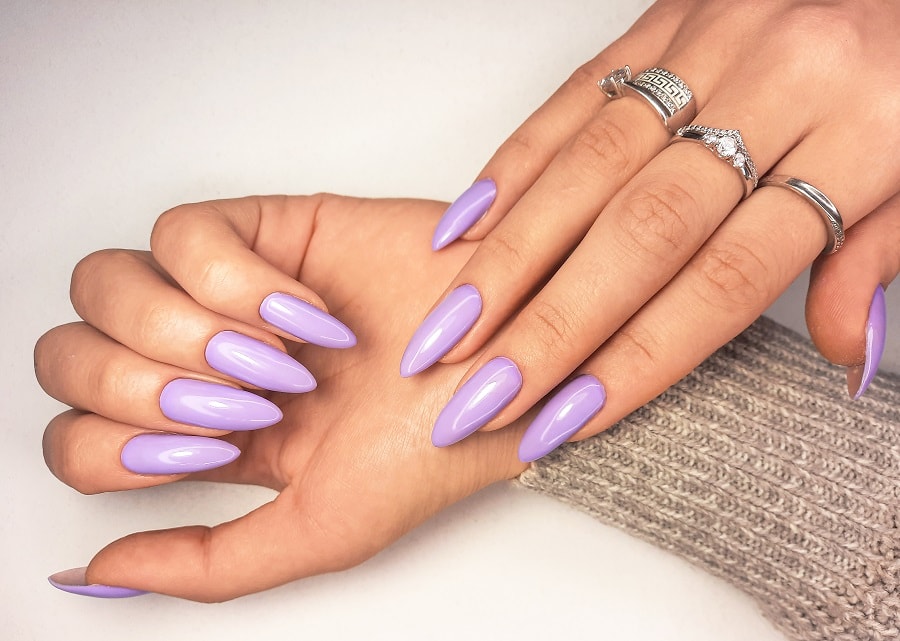 purple gel nails for light skin
