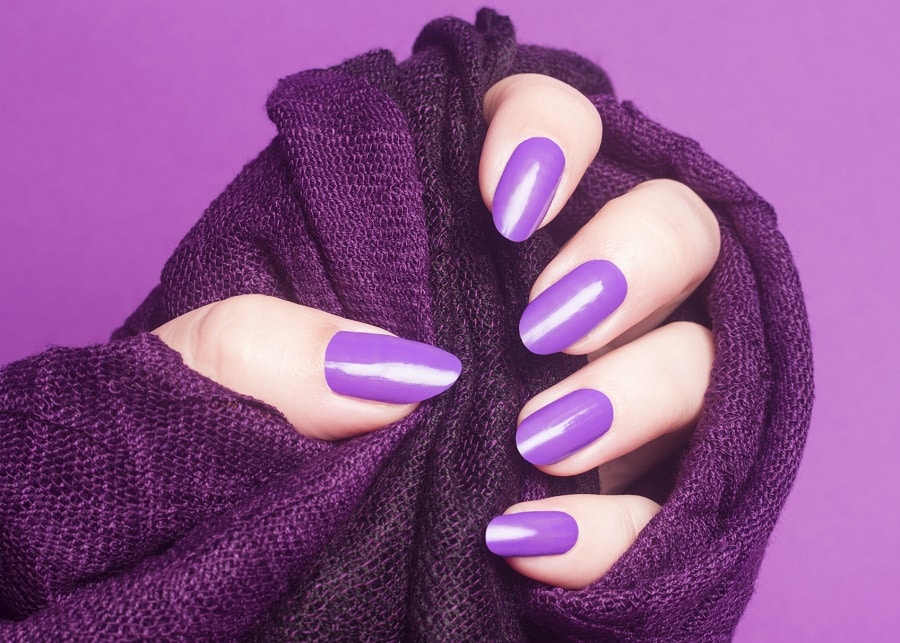 purple nail color for cool skin tone